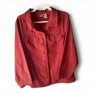 Islander Rust Orange Button Down Shirt Jacket 1X Comfy Outdoor Casual